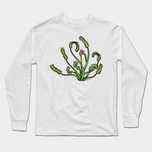 Drosera Capensis with Flower Carnivorous plant Cape Sundew Gift Drawing Long Sleeve T-Shirt